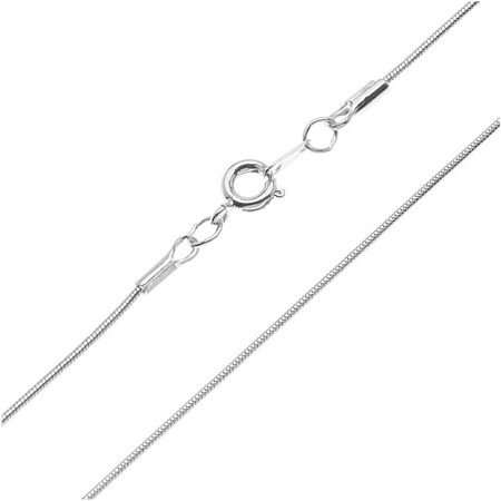 Snake Chain - Round - 1 mm - Sterling Silver - Click Image to Close